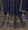 Dark Cobalt Blue Designer Heavy Embroidered Wedding Anarkali Gown-Saira's Boutique