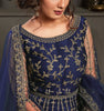 Dark Cobalt Blue Designer Heavy Embroidered Wedding Anarkali Gown-Saira's Boutique