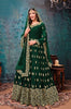 Dark Green Designer Embroidered Georgette Anarkali Suit-Saira's Boutique