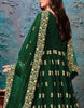 Dark Green Designer Embroidered Georgette Anarkali Suit-Saira's Boutique