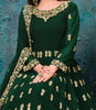 Dark Green Designer Embroidered Georgette Anarkali Suit-Saira's Boutique