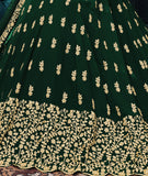 Dark Green Designer Embroidered Georgette Anarkali Suit-Saira's Boutique