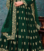 Dark Green Designer Embroidered Georgette Anarkali Suit-Saira's Boutique