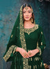 Dark Green Designer Embroidered Georgette Anarkali Suit-Saira's Boutique