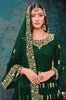 Dark Green Designer Embroidered Georgette Anarkali Suit-Saira's Boutique