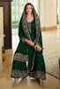 Dark Green Designer Embroidered Georgette Wedding Sharara Suit-Saira's Boutique