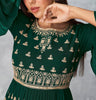 Dark Green Designer Embroidered Peplum Style Sharara Suit-Saira's Boutique
