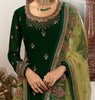 Dark Green & Olive Green Designer Embroidered Kurti Style Lehenga-Saira's Boutique
