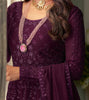 Dark Mulberry Designer Heavy Embroidered Wedding Anarkali Suit-Saira's Boutique