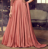 Dark Salmon Pink Designer Embroidered Satin Anarkali Gown-Saira's Boutique