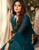 Dark Teal Blue Designer Heavy Embroidered Wedding Anarkali Suit-Saira's Boutique