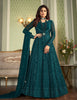 Dark Teal Blue Designer Heavy Embroidered Wedding Anarkali Suit-Saira's Boutique