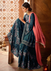 Dark Blue & Coral Pink Designer Heavy Embroidered Georgette Sharara Suit-Saira's Boutique