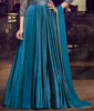 Deep Teal Blue Designer Embroidered Satin Anarkali Gown-Saira's Boutique