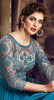 Deep Teal Blue Designer Embroidered Satin Anarkali Gown-Saira's Boutique