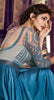 Deep Teal Blue Designer Embroidered Satin Anarkali Gown-Saira's Boutique