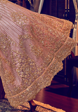 Dull Rose Pink Designer Heavy Embroidered Net Bridal Anarkali Gown-Saira's Boutique
