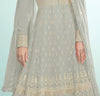 Dusty Gray Designer Embroidered Party Wear Anarkali Suit-Saira's Boutique