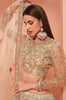 Dusty Khaki Designer Heavy Embroidered Silk Bridal Lehenga-Saira's Boutique