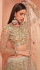 Dusty Khaki Designer Heavy Embroidered Silk Bridal Lehenga-Saira's Boutique