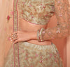 Dusty Khaki Designer Heavy Embroidered Silk Bridal Lehenga-Saira's Boutique