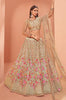 Dusty Khaki Designer Heavy Embroidered Silk Bridal Lehenga-Saira's Boutique