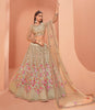 Dusty Khaki Designer Heavy Embroidered Silk Bridal Lehenga-Saira's Boutique