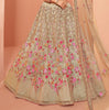 Dusty Khaki Designer Heavy Embroidered Silk Bridal Lehenga-Saira's Boutique