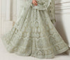 Dusty Mint Green Designer Heavy Embroidered Bridal Lehenga-Saira's Boutique
