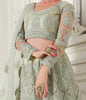 Dusty Mint Green Designer Heavy Embroidered Bridal Lehenga-Saira's Boutique