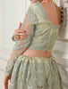 Dusty Mint Green Designer Heavy Embroidered Bridal Lehenga-Saira's Boutique