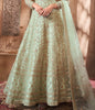 Dusty Mint Green Designer Heavy Embroidered Net Bridal Anarkali Suit-Saira's Boutique