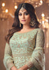 Dusty Mint Green Designer Heavy Embroidered Net Bridal Anarkali Suit-Saira's Boutique