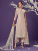 Dusty Peach Designer Embroidered Party Wear Lucknowi Pant Suit-Saira's Boutique