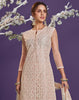 Dusty Peach Designer Embroidered Party Wear Lucknowi Pant Suit-Saira's Boutique