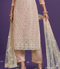 Dusty Peach Designer Embroidered Party Wear Lucknowi Pant Suit-Saira's Boutique