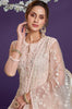 Dusty Peach Designer Embroidered Party Wear Lucknowi Pant Suit-Saira's Boutique