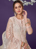 Dusty Peach Designer Embroidered Party Wear Lucknowi Pant Suit-Saira's Boutique