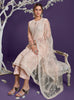 Dusty Peach Designer Embroidered Party Wear Lucknowi Pant Suit-Saira's Boutique