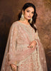 Dusty Peach Designer Heavy Embroidered Net Anarkali Suit-Saira's Boutique