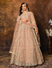 Dusty Peach Designer Heavy Embroidered Net Anarkali Suit-Saira's Boutique