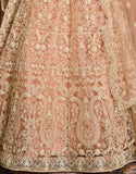 Dusty Peach Designer Heavy Embroidered Net Anarkali Suit-Saira's Boutique