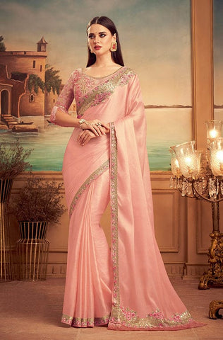 Wine Designer Embroidered Silk Party Wear Saree