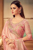 Dusty Peach Pink Designer Embroidered Silk Party Wear Saree-Saira's Boutique