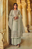 Dusty Sage Green Designer Embroidered Silk Wedding Sharara Suit-Saira's Boutique