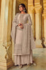 Dusty Taupe Designer Embroidered Silk Wedding Sharara Suit-Saira's Boutique