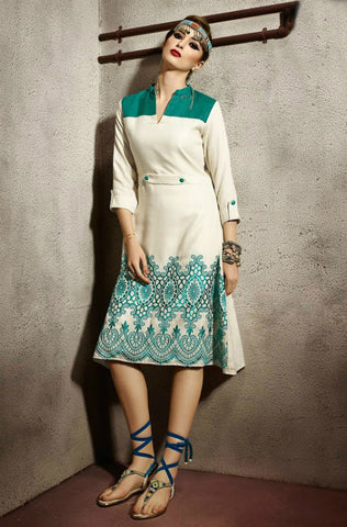 Brick Red Embroidered Pashmina Kurti