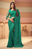 Emerald Green Designer Embroidered Silk Wedding Saree-Saira's Boutique