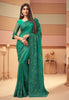 Emerald Green Designer Embroidered Silk Wedding Saree-Saira's Boutique