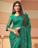 Emerald Green Designer Embroidered Silk Wedding Saree-Saira's Boutique